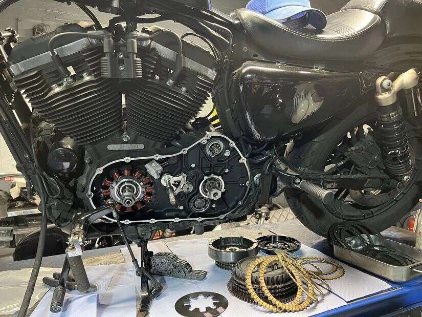Motorcycle work at East London Motorcycles